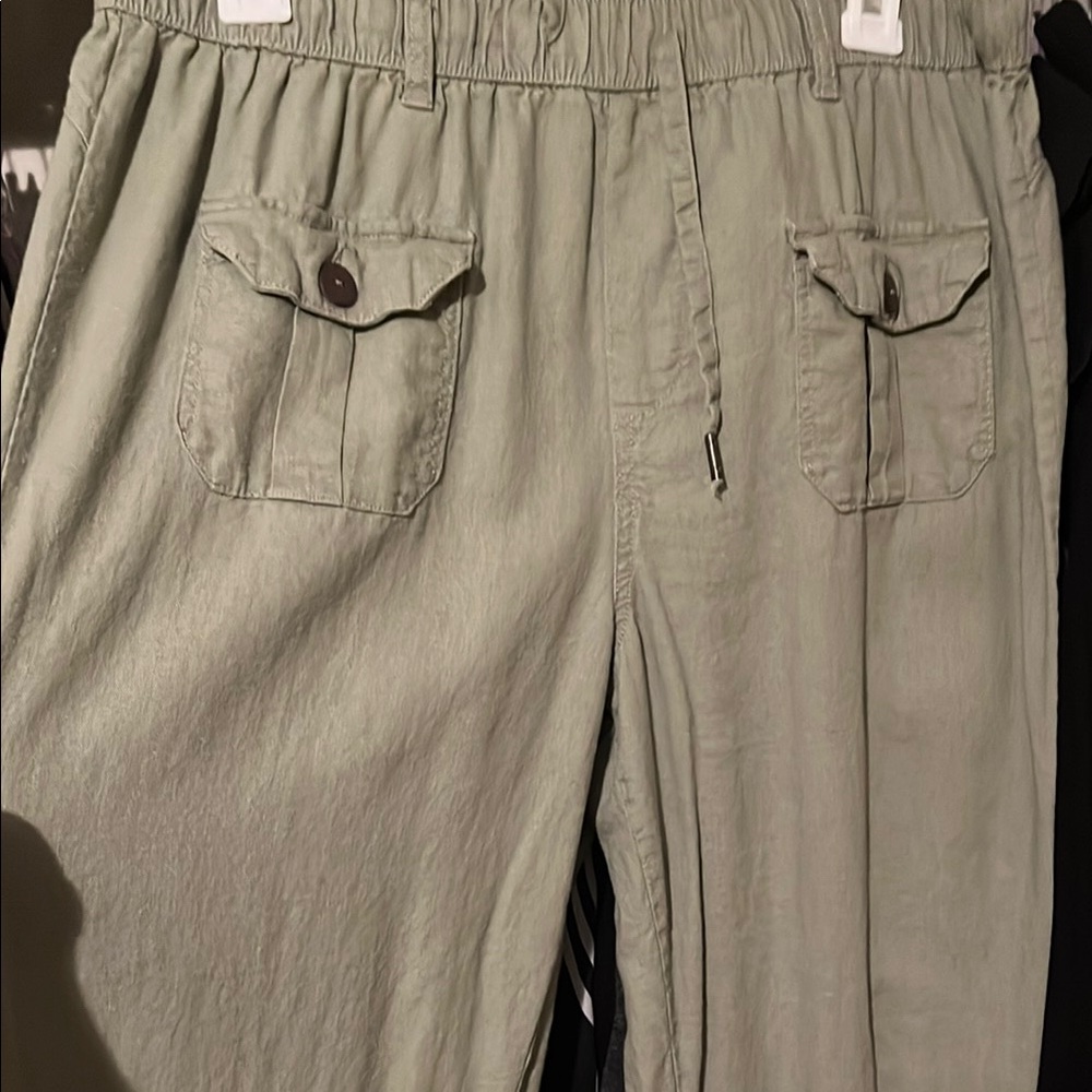 Casual Olive Green Pants
